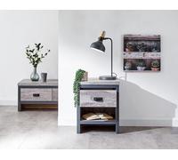 GFW Boston Single Drawer Grey Lamp Table - Size: 39 x 43 x 52cm - Wilko