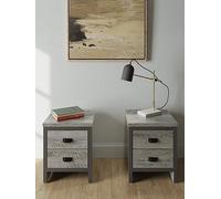 Gfw Boston 2 Drawer Bedside Chest Pack Of 2 Grey