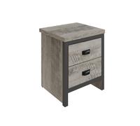 GFW Boston 2 Drawer Bedside Table One Size Grey