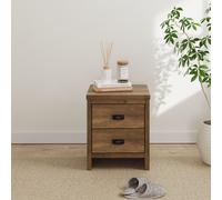Gfw Boston 2 Drawer Bedside Table Knotty Oak, Brown