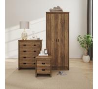 GFW Boston 3 Piece 2 Door Wardrobe Set - Knotty Oak