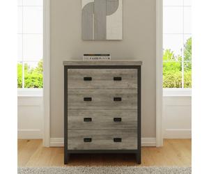GFW Boston 4 Drawer Chest - Grey