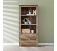 GFW Canyon 3D Oak Effect Bookcase Grey Oak