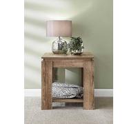 GFW Canyon 3D Oak Effect Lamp Table Grey Oak