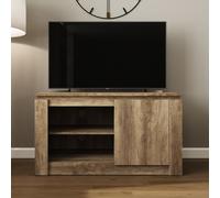 Canyon Oak Compact TV Unit - Unique 3D Design Dark Oak Finish