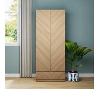 Catania 2 Door 1 Drawer Wardrobe - Euro Oak