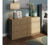 GFW Catania 3+3 Drawer Chest in Light Oak GFW Light Oak