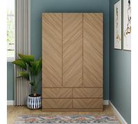 Catania 3 Door 4 Drawer Wardrobe - Euro Oak