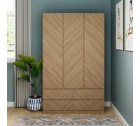 GFW Catania 3 Door 4 Drawer Wardrobe - Oak