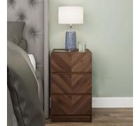 GFW Catania 3 Drawer Bedside Table Royal Walnut, Brown