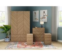GFW Catania 4 Piece Bedroom Set in Light Oak GFW Light Oak