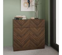 GFW Catania 2 Door 2 Drawer Royal Walnut Compact Sideboard - Size: 39 x 79 x 76cm - Brown - Wilko
