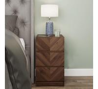 GFW Catania Pair of 3 Drawer Bedside Tables One Size Royal Walnut