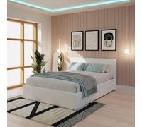GFW End Lift Double Ottoman Bed with Mattress - White