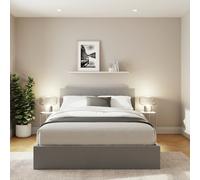 GFW End Lift Double Velvet Ottoman Bed With Mattress - Grey