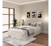 GFW End Lift Kingsize Ottoman Bed with Mattress - Natural