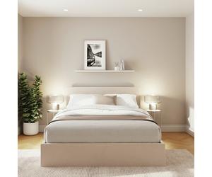 GFW End Lift Kingsize Ottoman Bed With Mattress - Natural