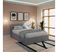 End Lift Ottoman Bed - Grey PU / Small Double