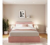 Gfw End Lift Ottoman Bed 120Cm Velvet Blush Pink Small Double