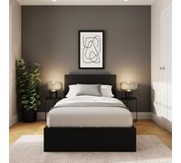 GFW Single Black End Lift Ottoman Bed - Wilko