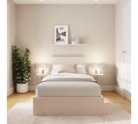 Gfw End Lift Ottoman Bed 90Cm Velvet Natural Single
