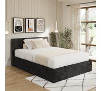 GFW End Lift Ottoman 135cm Black Crushed Velvet, Black