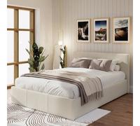 GFW King Size Natural Fabric Ottoman Bed - Cream - Wilko