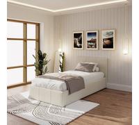 GFW End Lift Single Ottoman Natural Fabric Bed