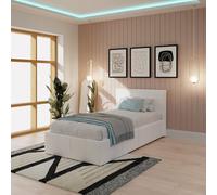 GFW End Lift Single Ottoman Bed with Mattress - White