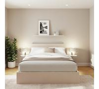 GFW End Lift Small Double Velvet Ottoman Bed - Natural