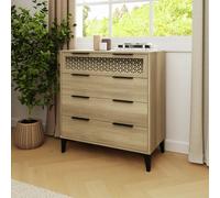 GFW Ezra 4 Drawer Chest - Oak
