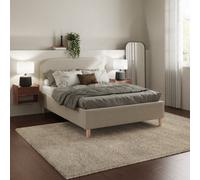 GFW Florence Boucle Ottoman Storage Bed in Stone | Size: Double GFW Stone Double