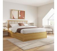 GFW Fusum Spindle Ottoman Bed in Light Oak | Size: Double GFW Light Oak Double