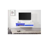 Gfw Galicia 120 Cm Floating Wall Tv Unit With Led Lights White