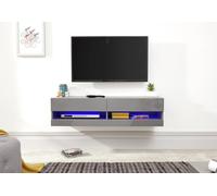 GFW Galicia 120Cm Wall TV Unit With LED - Grey, Grey