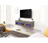 GFW Galicia 120Cm Wall TV Unit With LED - Grey, Grey
