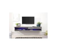 Gfw Galicia 150 Cm Floating Wall Tv Unit With Led Lights Grey