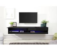 GFW Galicia 150Cm Wall TV Unit With LED - Black, Black