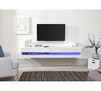 Galicia Wall Mounted Gloss TV Unit with LED - 150cm Grey