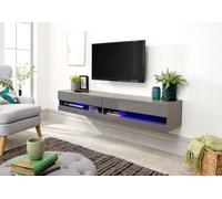GFW Galicia 150Cm Wall TV Unit With LED - Grey, Grey