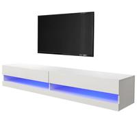 Galicia Wall Mounted TV Unit with LED - Grey / 180cm
