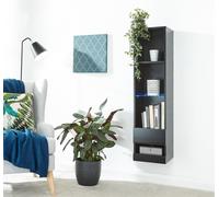 GFW Galicia Tall Shelf Unit with LED in Black GFW Black