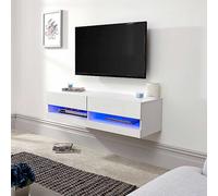 GFW Galicia Wall TV Unit with LED Downlight Blue