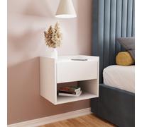 GFW Harmony Wall Mounted Pair of Bedside Tables in White GFW White
