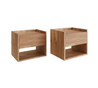 Gfw Harmony Wall Mounted Pair Of Bedside Tables Oak