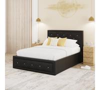 GFW Hollywood Ottoman Double Bed Frame - Black