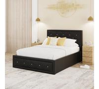 Gfw Hollywood Ottoman Storage Bed Double Black