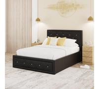 GFW Hollywood Ottoman Storage Bed in Black | Size: Double GFW Black Double