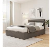 GFW Hudson Double Grey End Lift Ottoman Bed - Wilko