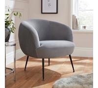 GFW Kamilah Velvet Pleated Accent Chair Grey, Grey